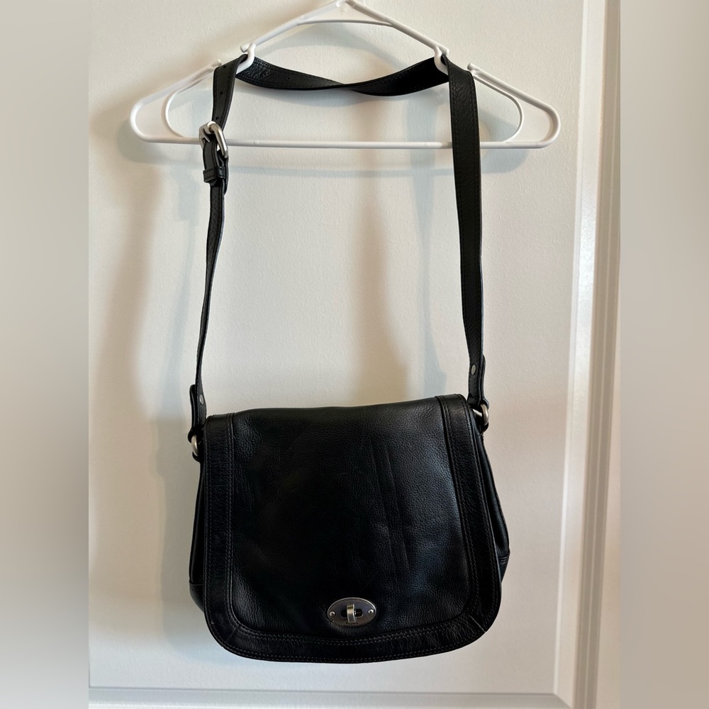 Vintage Black Fossil Leather Purse